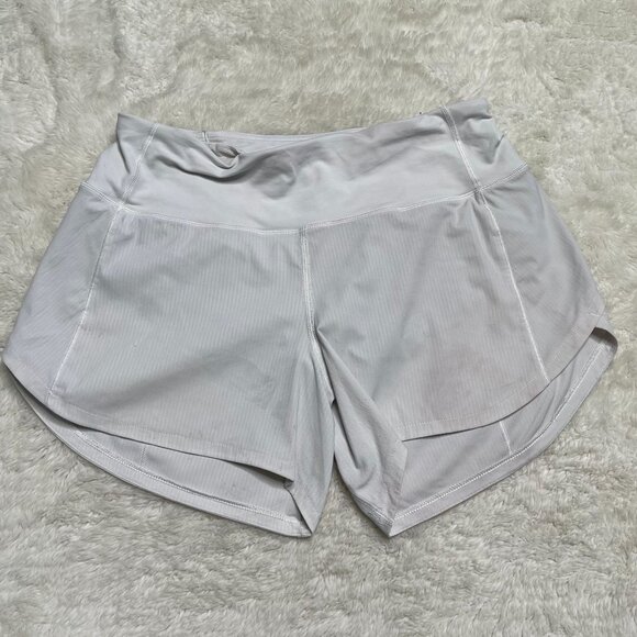 Lululemon LW7AVLT Women's White Speed Up Long Updated Fit Shorts Size 4 - Picture 3 of 12